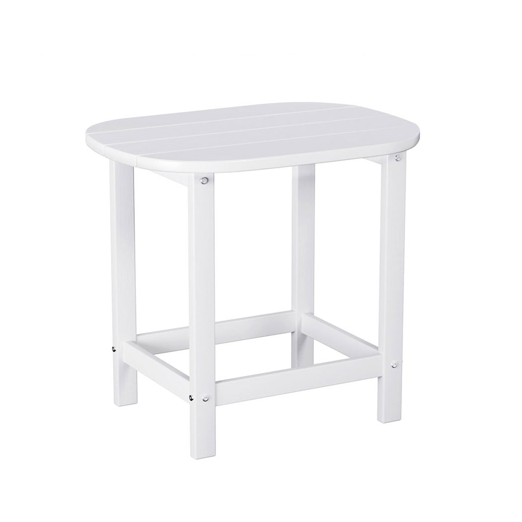 Gardeon Outdoor Coffee Side Table HDPE Desk Patio Furniture Camping Garden White-0