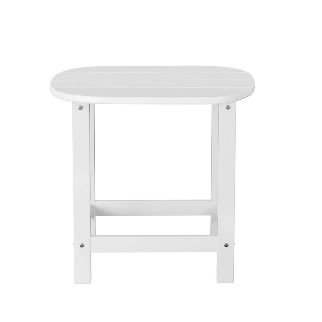 Gardeon Outdoor Coffee Side Table HDPE Desk Patio Furniture Camping Garden White-2