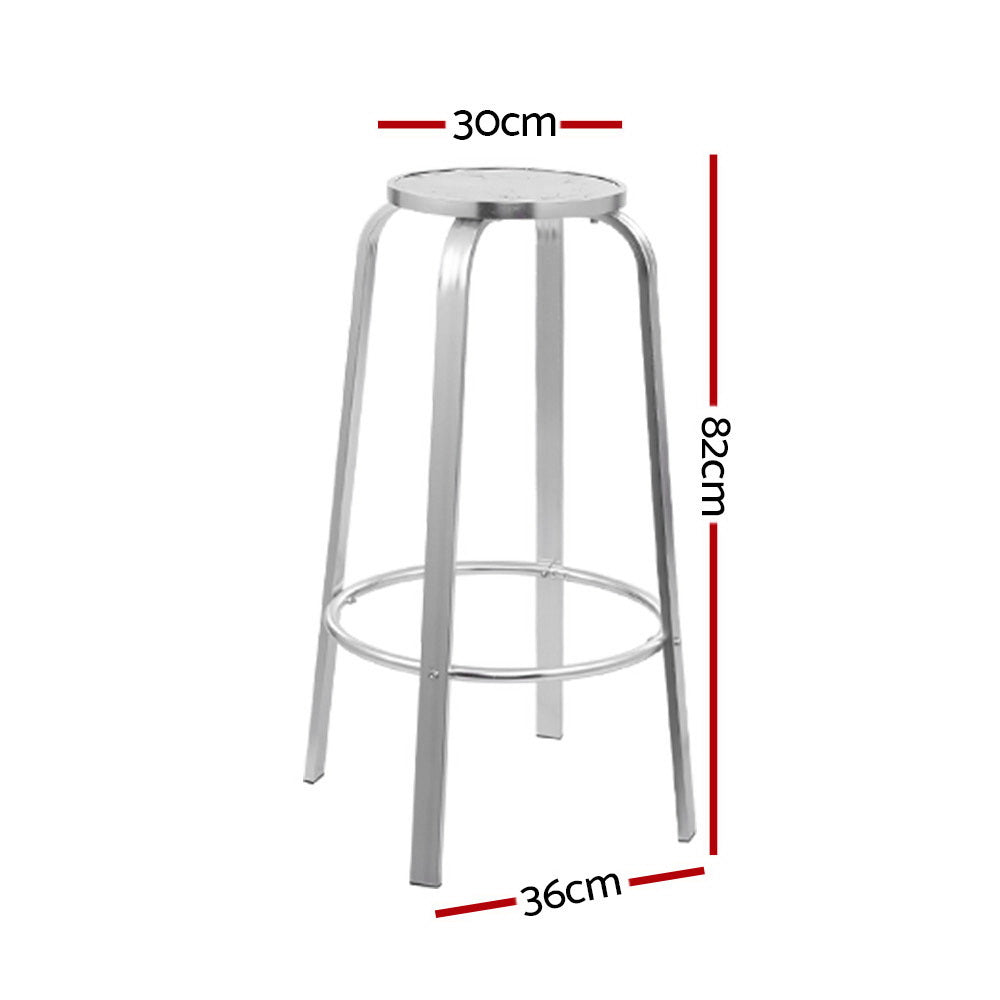 Gardeon 2-Piece Outdoor Bar Stools Patio Indoor Bistro Aluminum Chairs-1