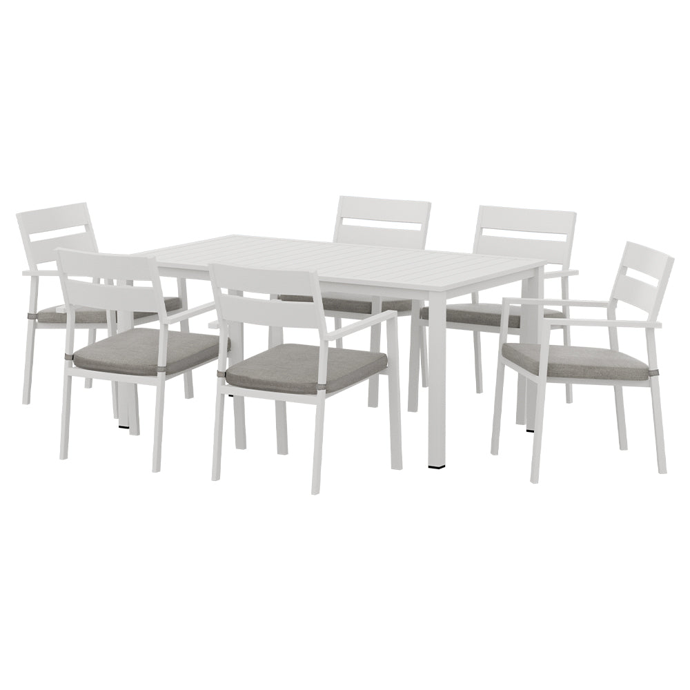 Gardeon Outdoor Dining Set Aluminum Table Chairs Wicker Setting Black