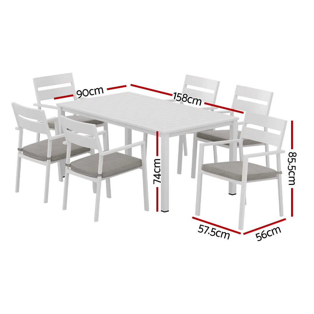 Gardeon Outdoor Dining Set Aluminum Table Chairs Wicker Setting Black main image 1