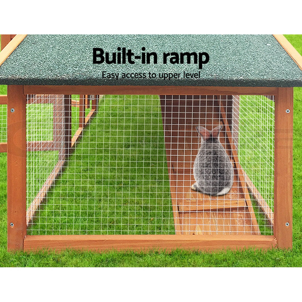 i.Pet Chicken Coop Rabbit Hutch 169cm x 52cm x 72cm Large House Outdoor Wooden Run Cage-4