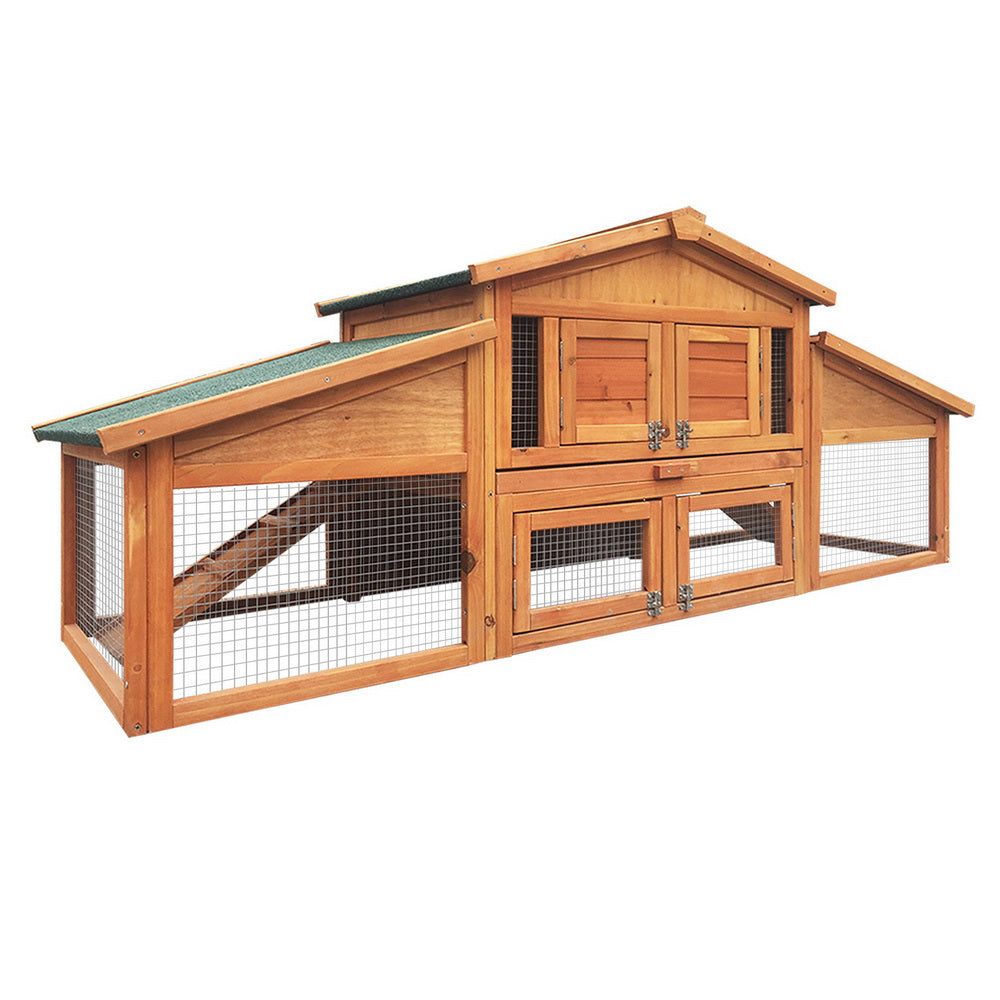 i.Pet Chicken Coop Rabbit Hutch 169cm x 52cm x 72cm Large Chicken Coop Wooden House Run Cage-7
