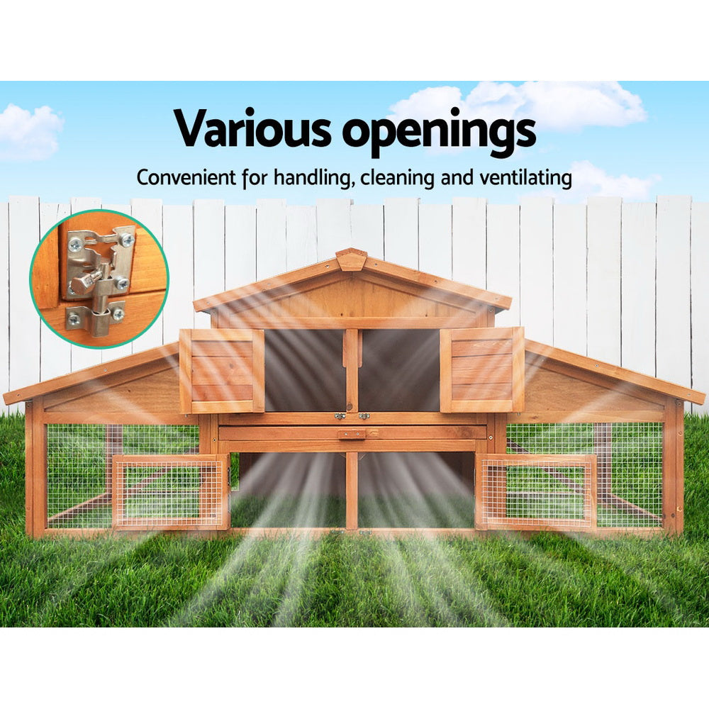 i.Pet Chicken Coop Rabbit Hutch 169cm x 52cm x 72cm Large Chicken Coop Wooden House Run Cage-5