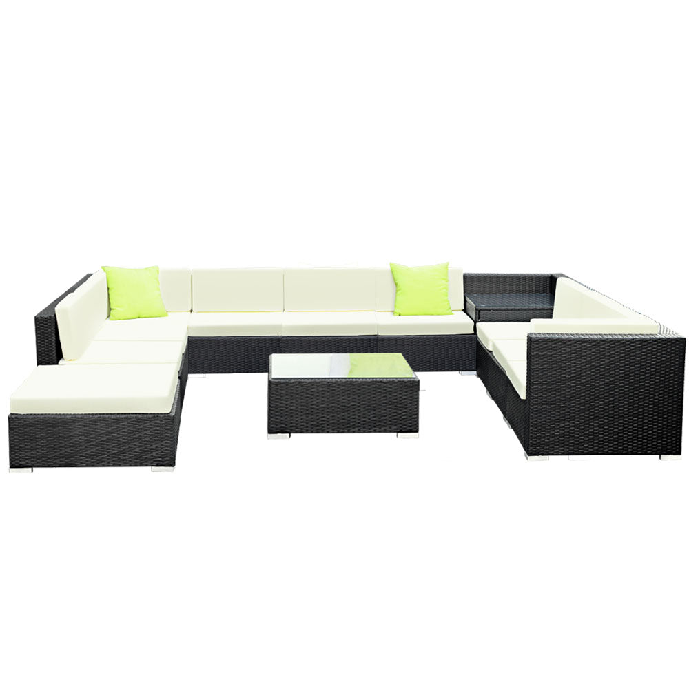 Gardeon 12PC Sofa Set with Storage Cover Outdoor Furniture Wicker-2