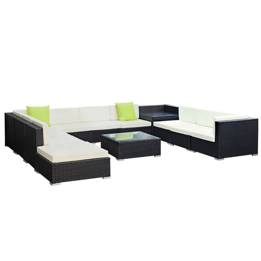 Gardeon 12PC Sofa Set with Storage Cover Outdoor Furniture Wicker-3