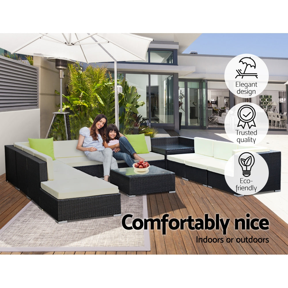 Gardeon 12PC Sofa Set with Storage Cover Outdoor Furniture Wicker-5