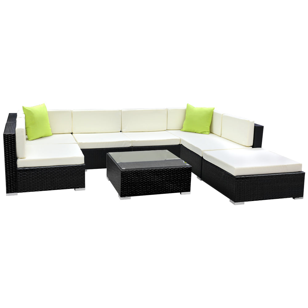 Gardeon 8-Piece Outdoor Sofa Set Wicker Couch Lounge Setting Cover-0