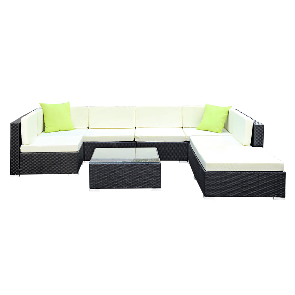 Gardeon 8-Piece Outdoor Sofa Set Wicker Couch Lounge Setting Cover-2