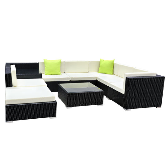 Gardeon 9-Piece Outdoor Sofa Set Wicker Couch Lounge Setting 7 Seater-0