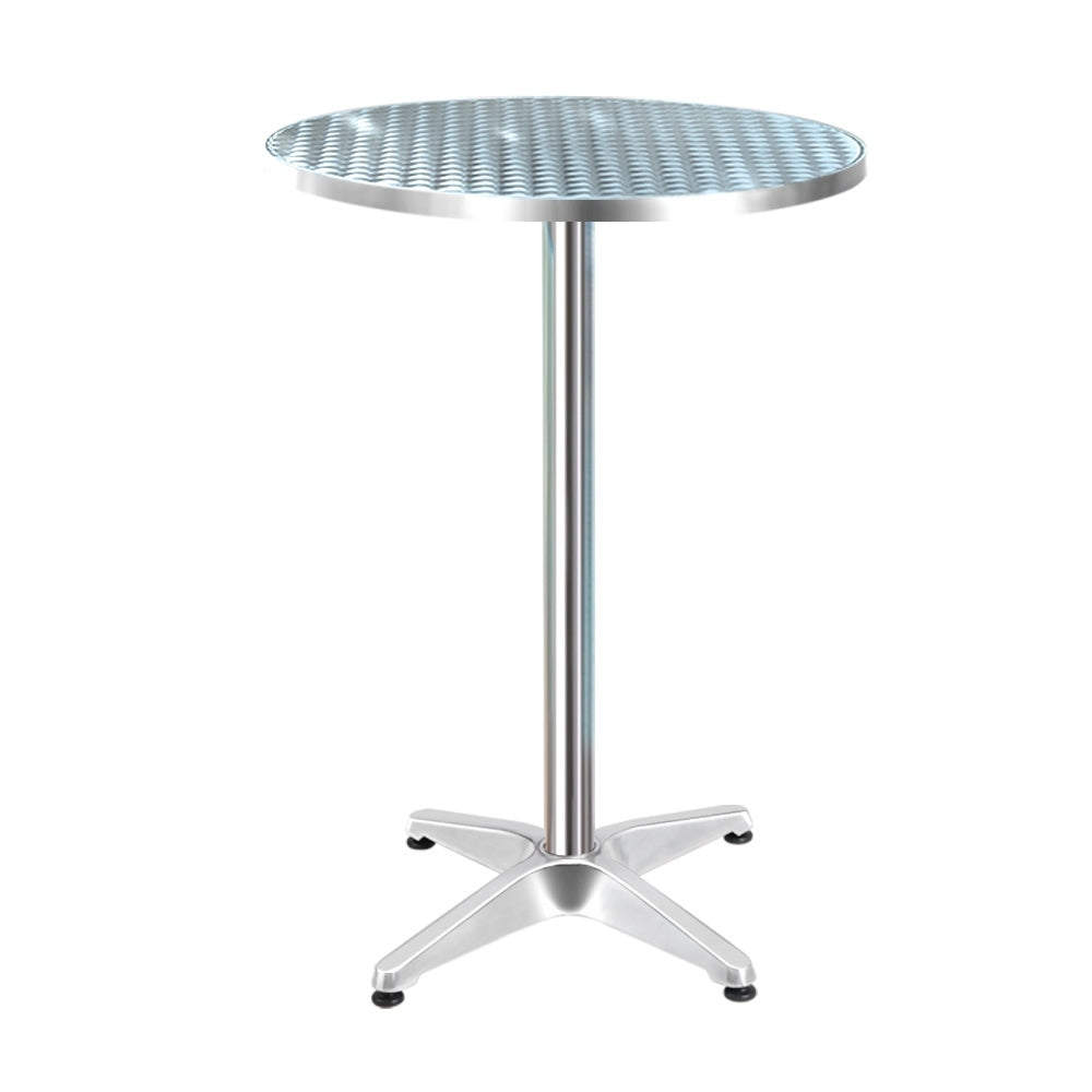 Gardeon Outdoor Bar Table Adjustable Aluminium Round 70/110cm-0