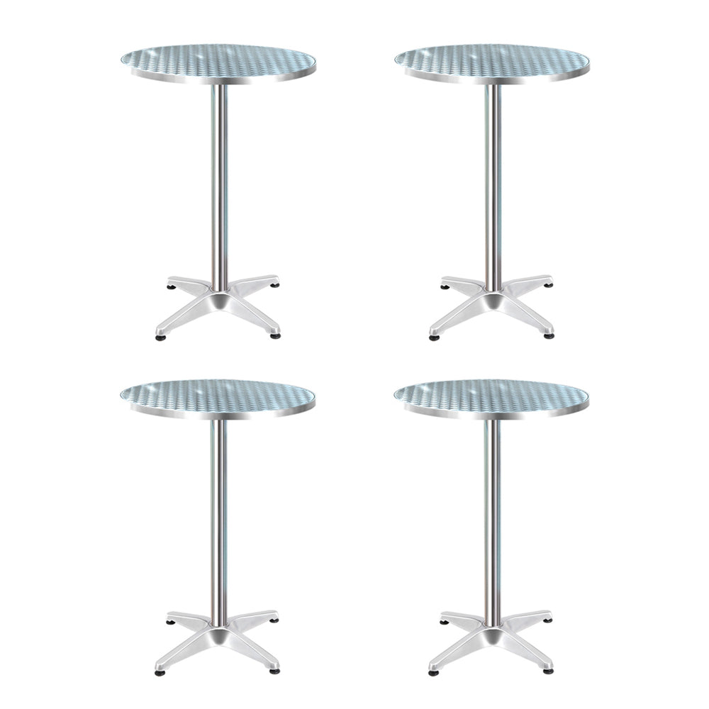 Gardeon Set of 4 Outdoor Bar Table Aluminium Round 70/110CM-0