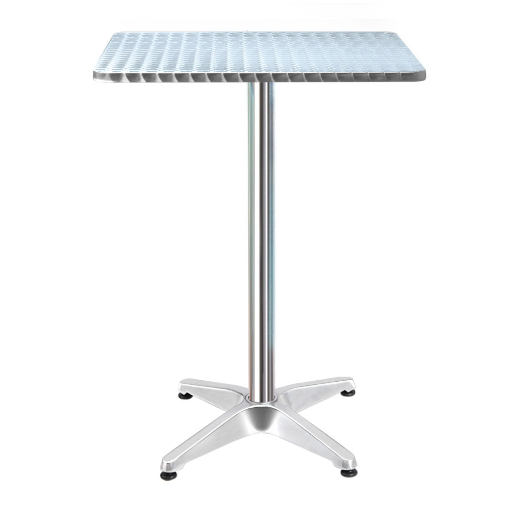 Gardeon Outdoor Bar Table Adjustable Aluminium Square 70/110cm-0