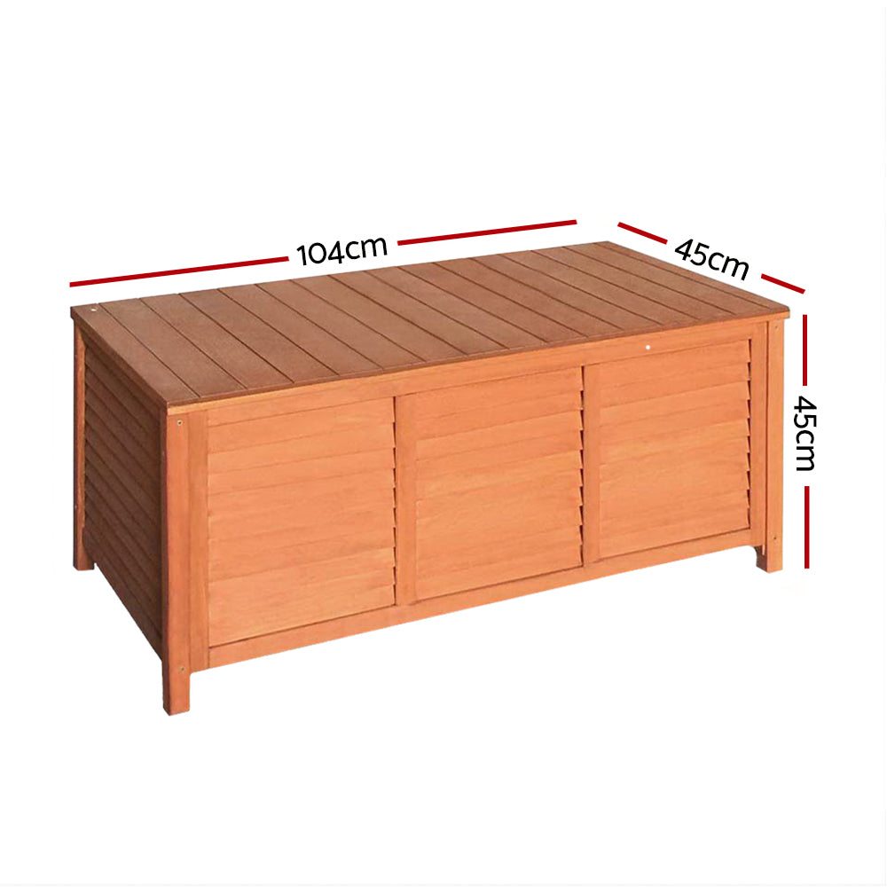 Gardeon Outdoor Storage Bench Box 210L Wooden Patio Furniture Garden Chair Seat-1