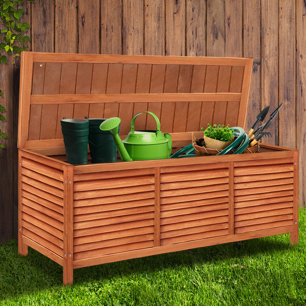 Gardeon Outdoor Storage Bench Box 210L Wooden Patio Furniture Garden Chair Seat-7