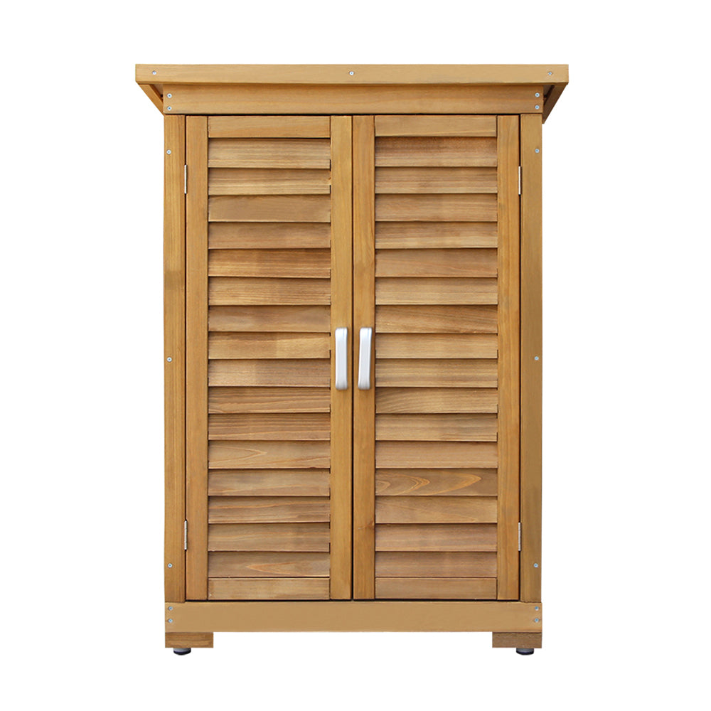 Gardeon Portable Wooden Garden Storage Cabinet-2