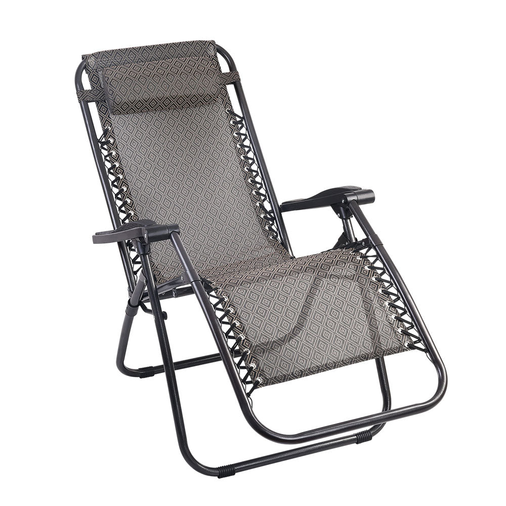 Gardeon Zero Gravity Chair Folding Outdoor Recliner Adjustable Sun Lounge Camping Beige-0