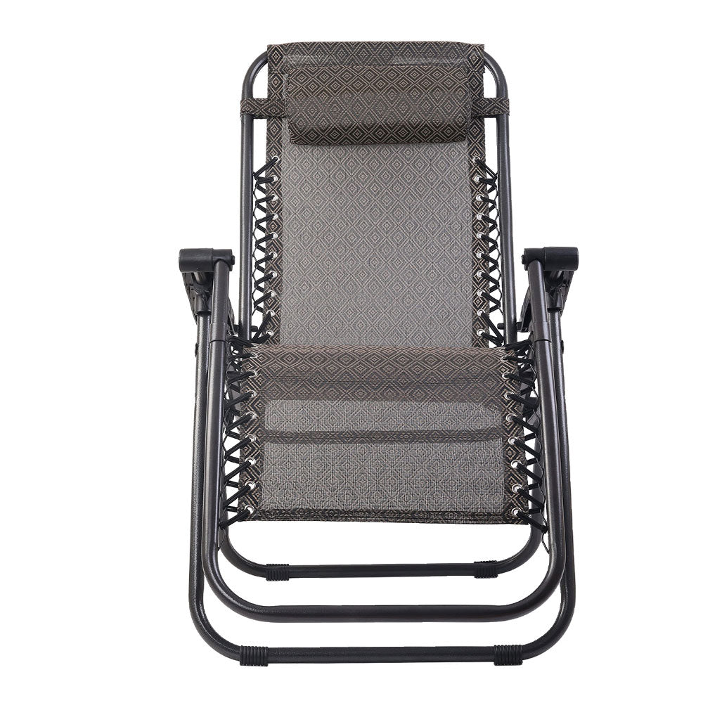 Gardeon Zero Gravity Chair Folding Outdoor Recliner Adjustable Sun Lounge Camping Beige-2