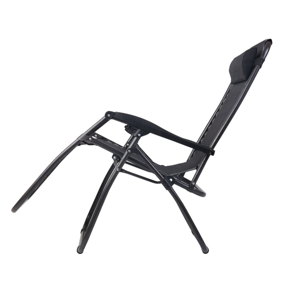 Gardeon Zero Gravity Chair Folding Outdoor Recliner Adjustable Sun Lounge Camping Black-3