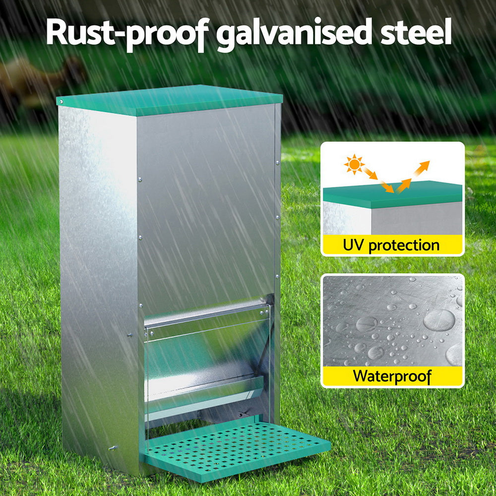 Giantz Automatic Chicken Feeder Port Coop Chick Poultry Treadle Self Opening-3