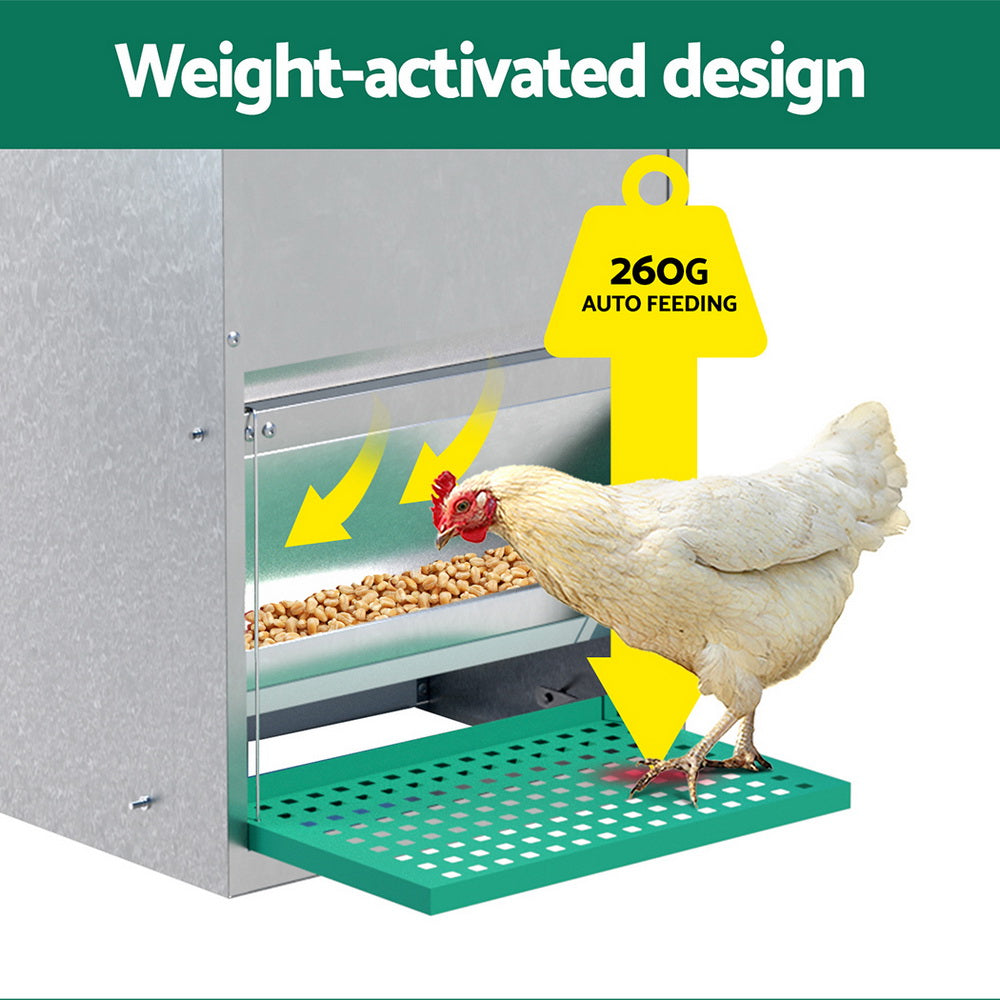 Giantz Automatic Chicken Feeder Port Coop Chick Poultry Treadle Self Opening-4