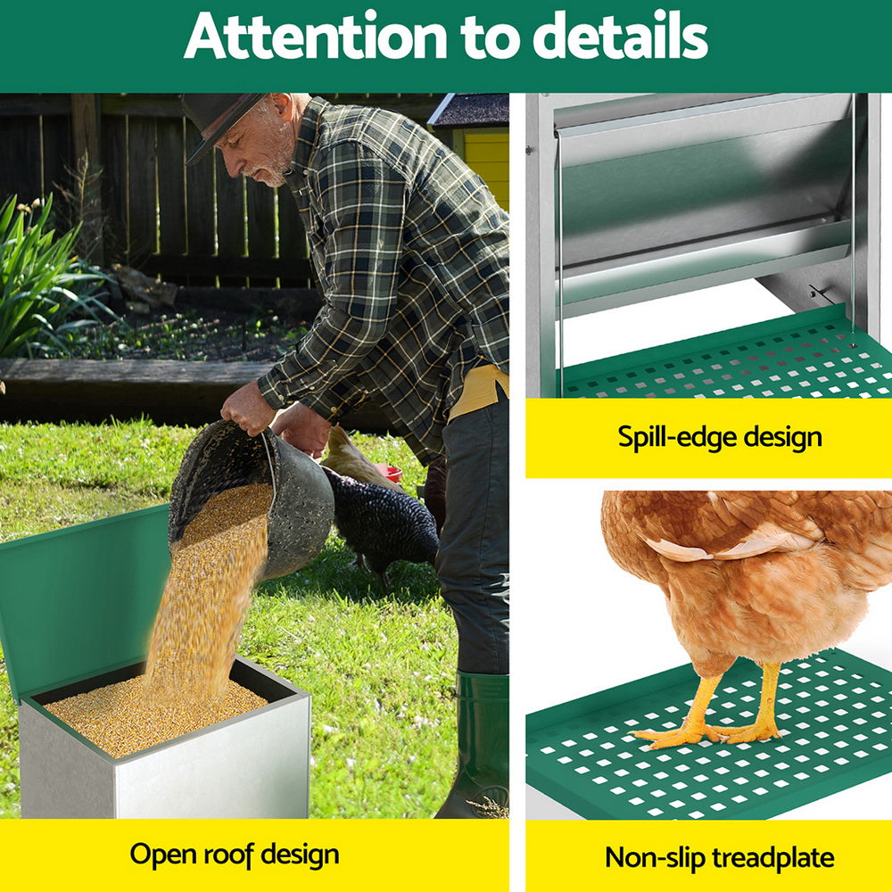 Giantz Automatic Chicken Feeder Port Coop Chick Poultry Treadle Self Opening-5