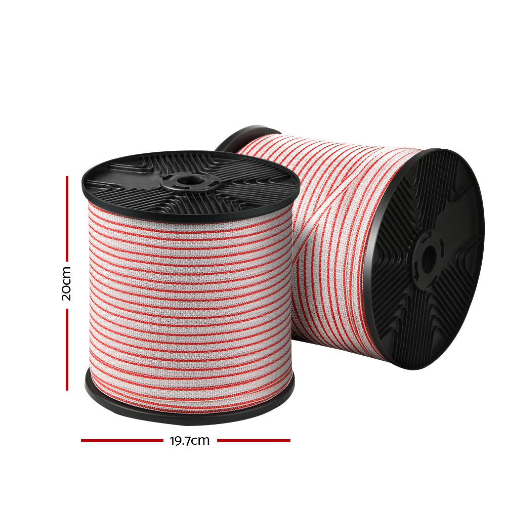 Giantz Electric Fence Poly Tape 400M Insulator-1