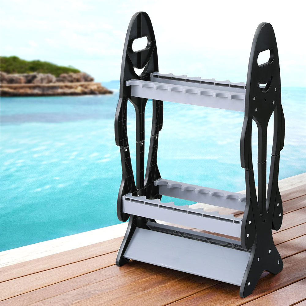 Seamanship Fishing Rod Holder 16 Storage Rack Fishing Pole Stand Garage Organizer Holds-5