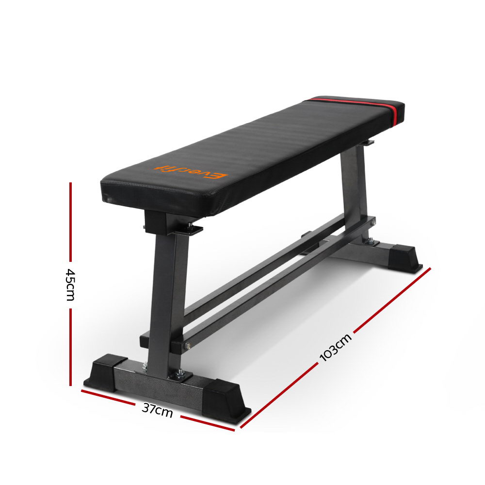 Everfit Weight Bench Flat Bench Press Home Gym Equipment 300kg Capacity-1