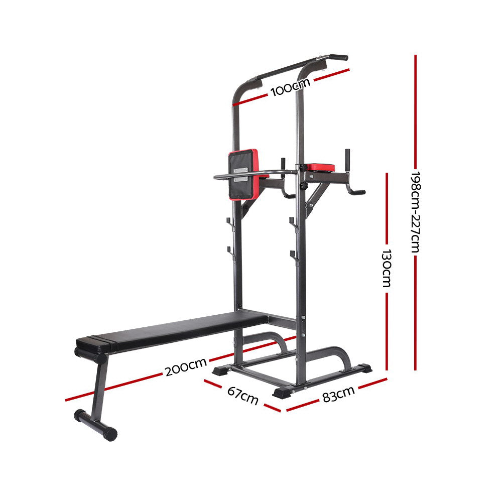 Everfit Weight Bench Chin Up Bar Bench Press Home Gym 380kg Capacity-1