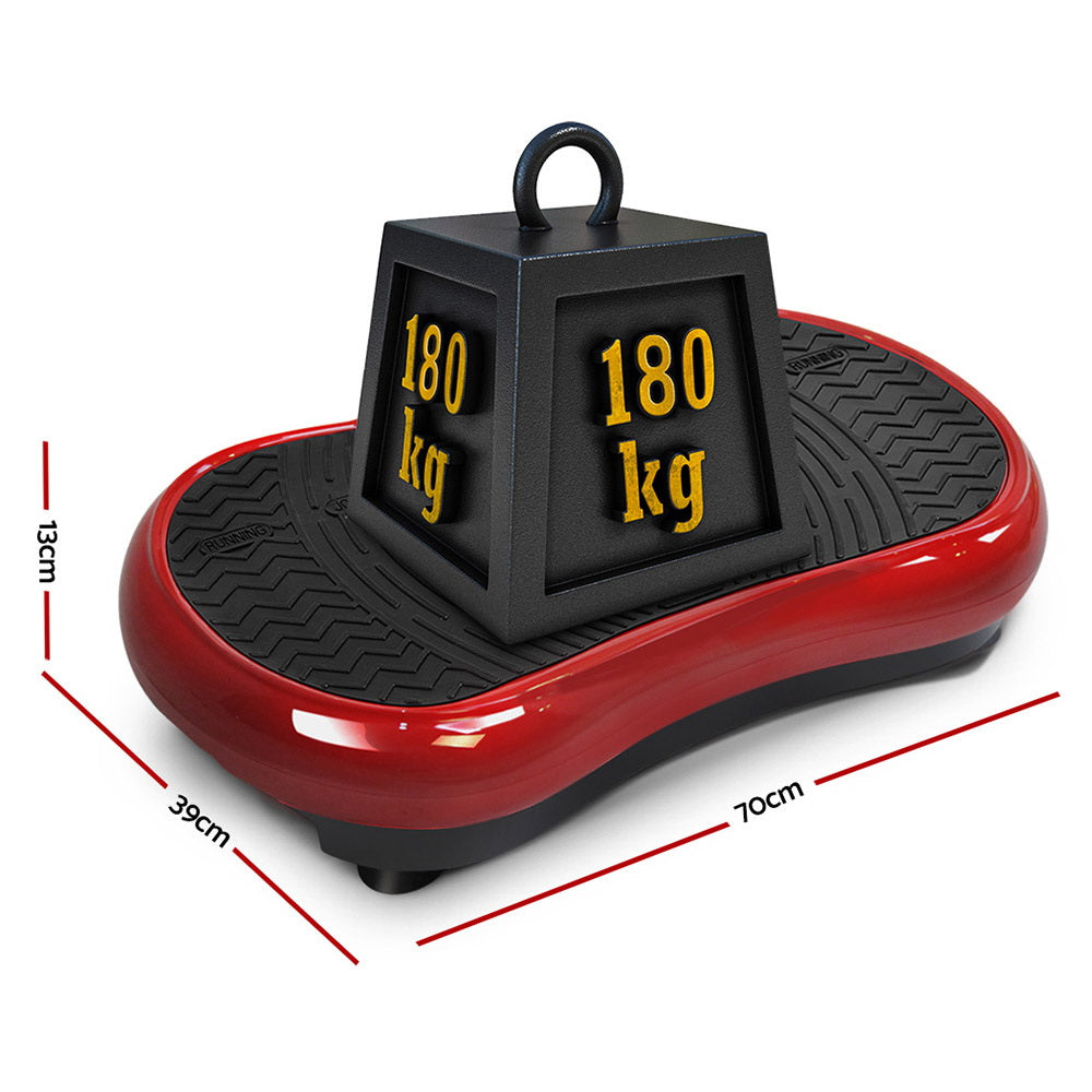 Everfit Vibration Machine Platform Resistance Rope Home Fitness Dark Red-1