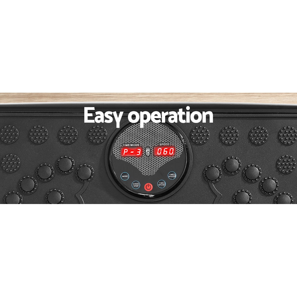 Everfit Vibration Machine Platform Vibrator With Resistance Rope Home Gym Black-5