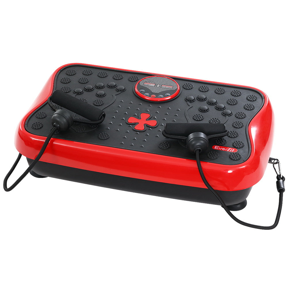 Everfit Vibration Machine Platform Vibrator with Resistance Rope Home Gym Red-7
