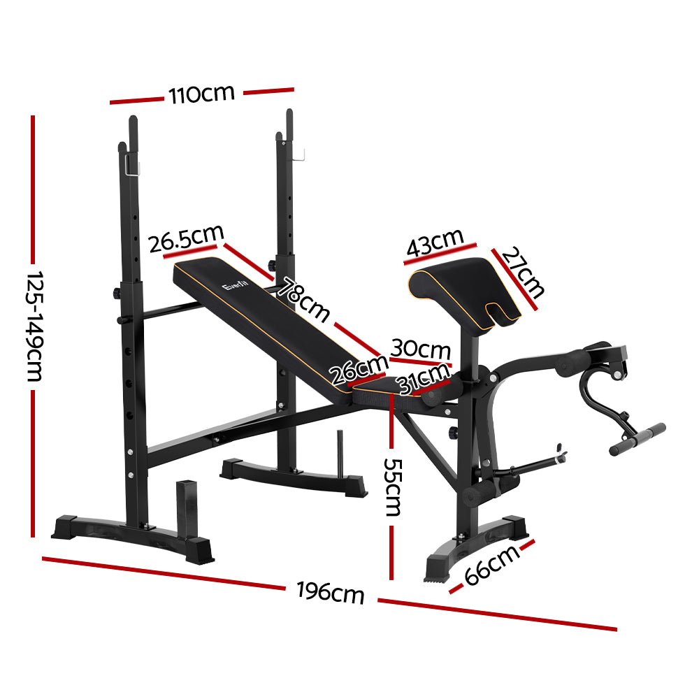 Everfit Weight Bench 10 in 1 Bench Press Home Gym Station 330kg Capacity-1