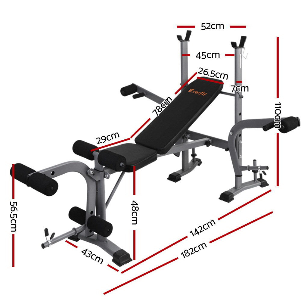 Everfit Weight Bench 8 in 1 Bench Press Adjustable Home Gym Station 200kg-1