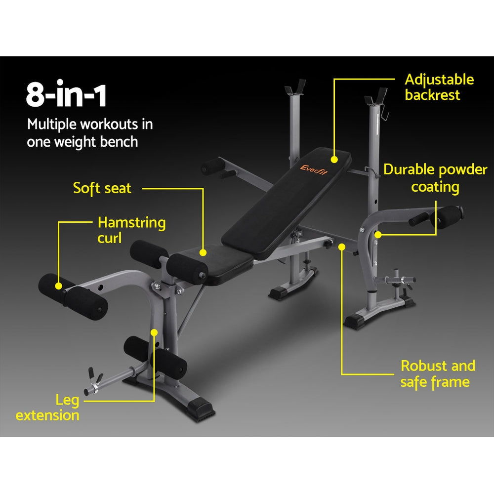 Everfit Weight Bench 8 in 1 Bench Press Adjustable Home Gym Station 200kg-2