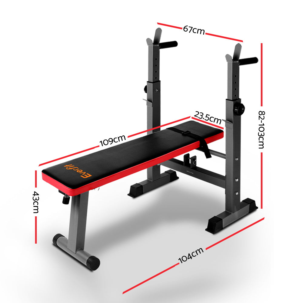 Everfit Weight Bench Squat Rack Bench Press Home Gym Equipment 200kg-1