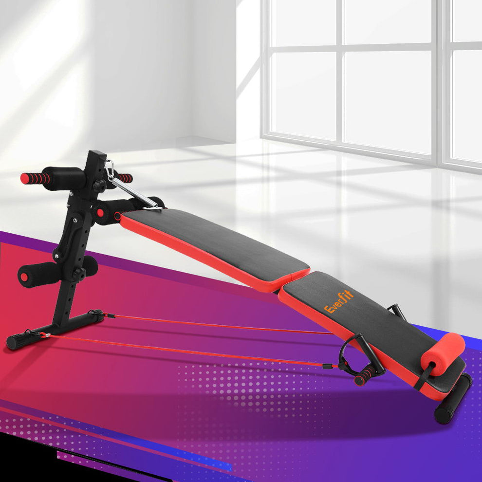 Everfit Weight Bench Sit Up Bench Press Foldable Home Gym Equipment ...