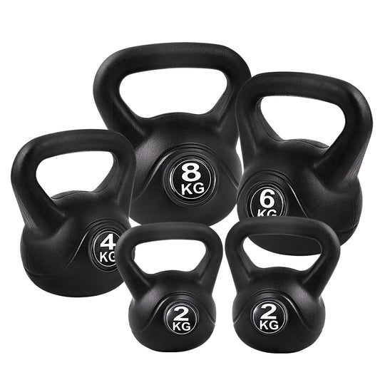 Everfit 22kg Kettlebell Set Weight Lifting Kettlebells Bench Dumbbells Gym Home-0