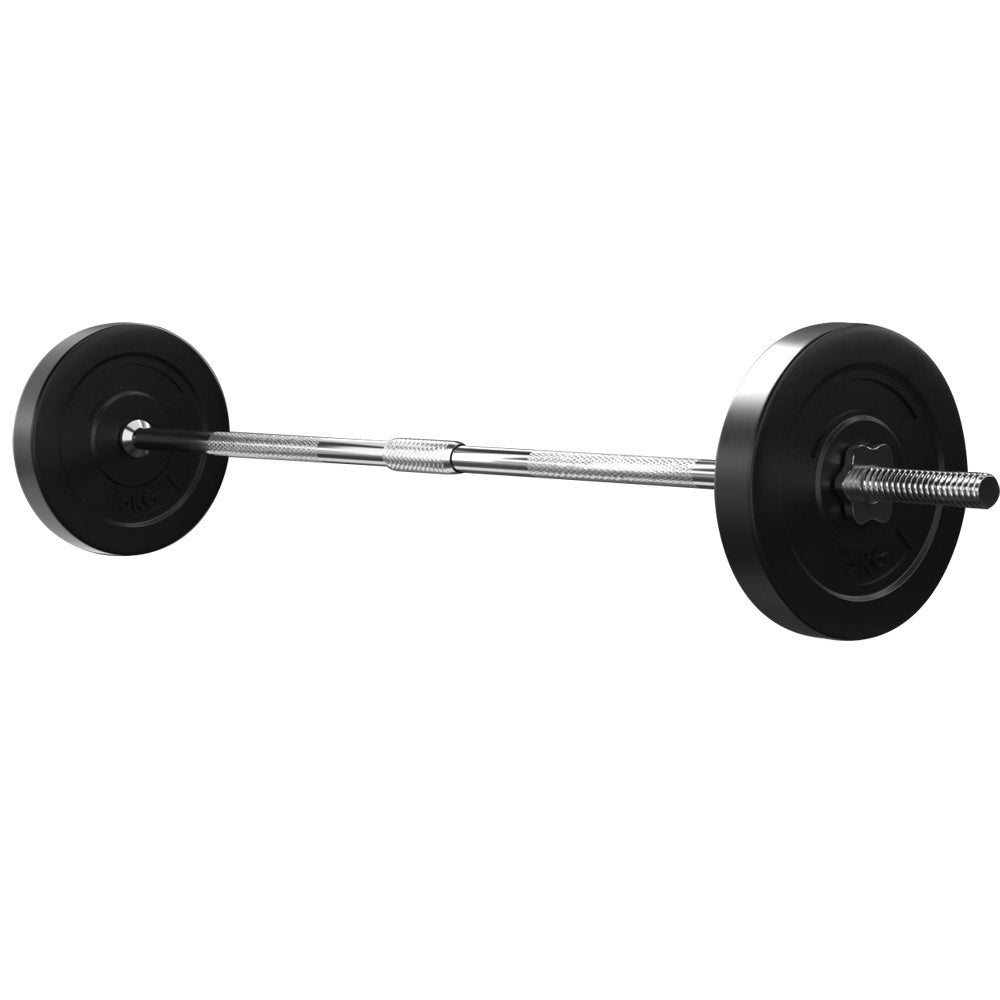 Everfit 18kg Barbell Set Weight Plates Bar Lifting Bench 168cm-3