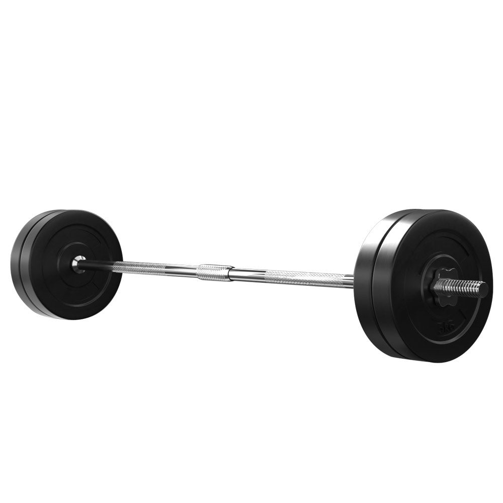 Everfit 28kg Barbell Set Weight Plates Bar Lifting Bench 168cm-3