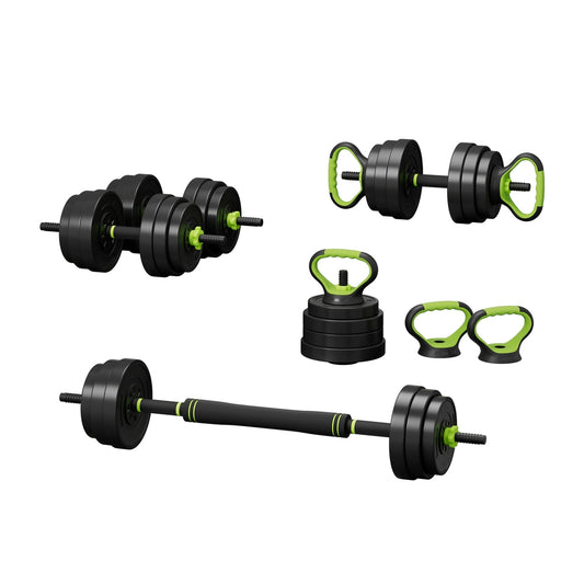 Everfit 25kg Adjustable Dumbbells Set Kettle Bell Weight Plates Barbells Gym-0