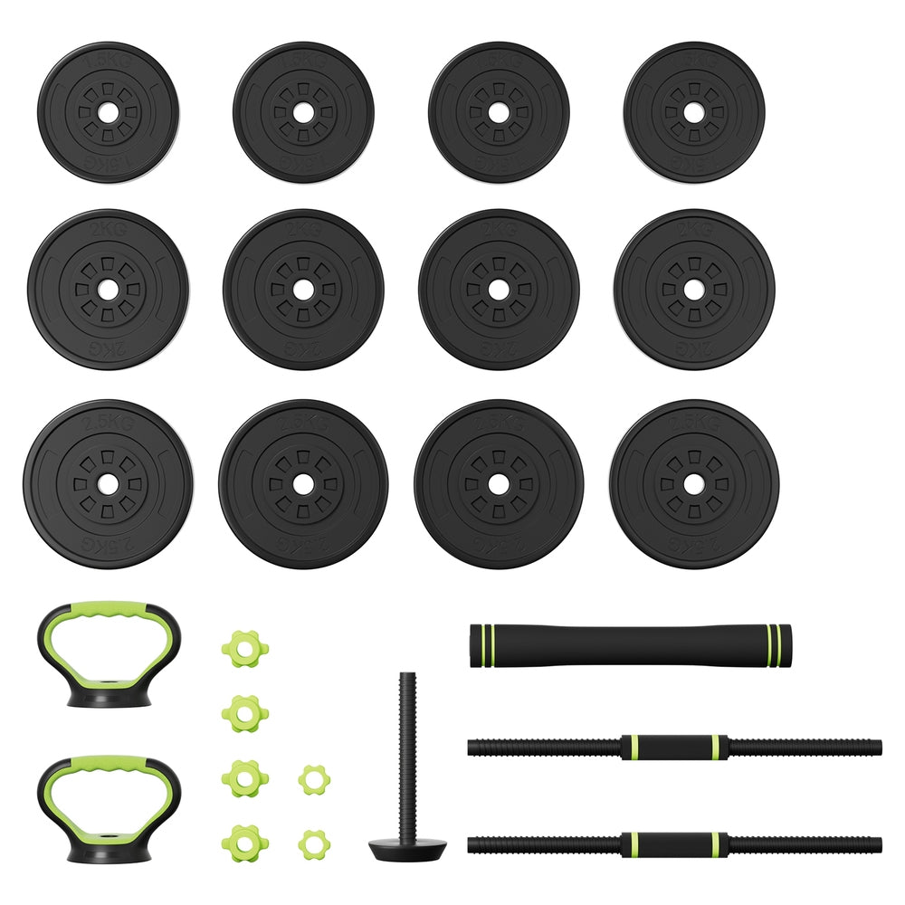 Everfit 25kg Adjustable Dumbbells Set Kettle Bell Weight Plates Barbells Gym-2