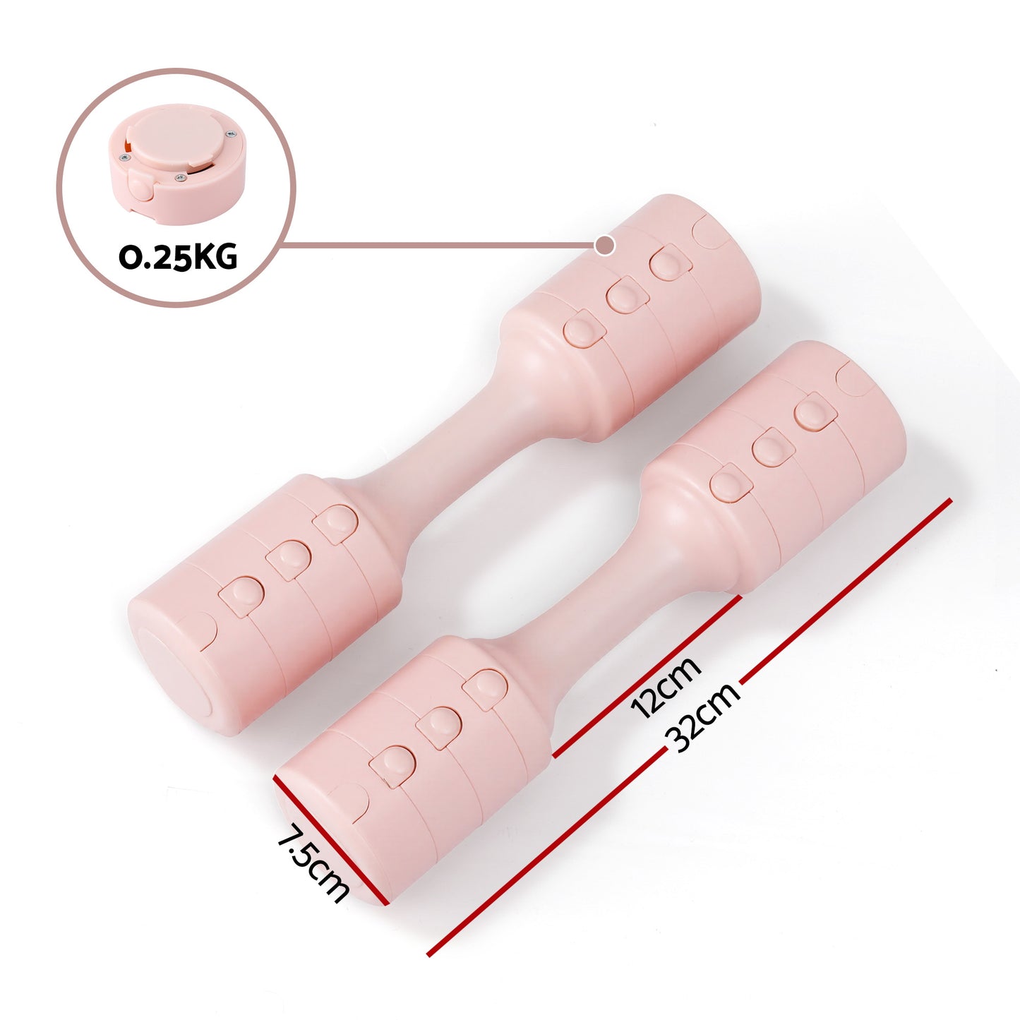 Everfit 2x2.5kg Adjustable Dumbbell Set Weights Set 4-in-1 Home Gym Workout Strength Training-1