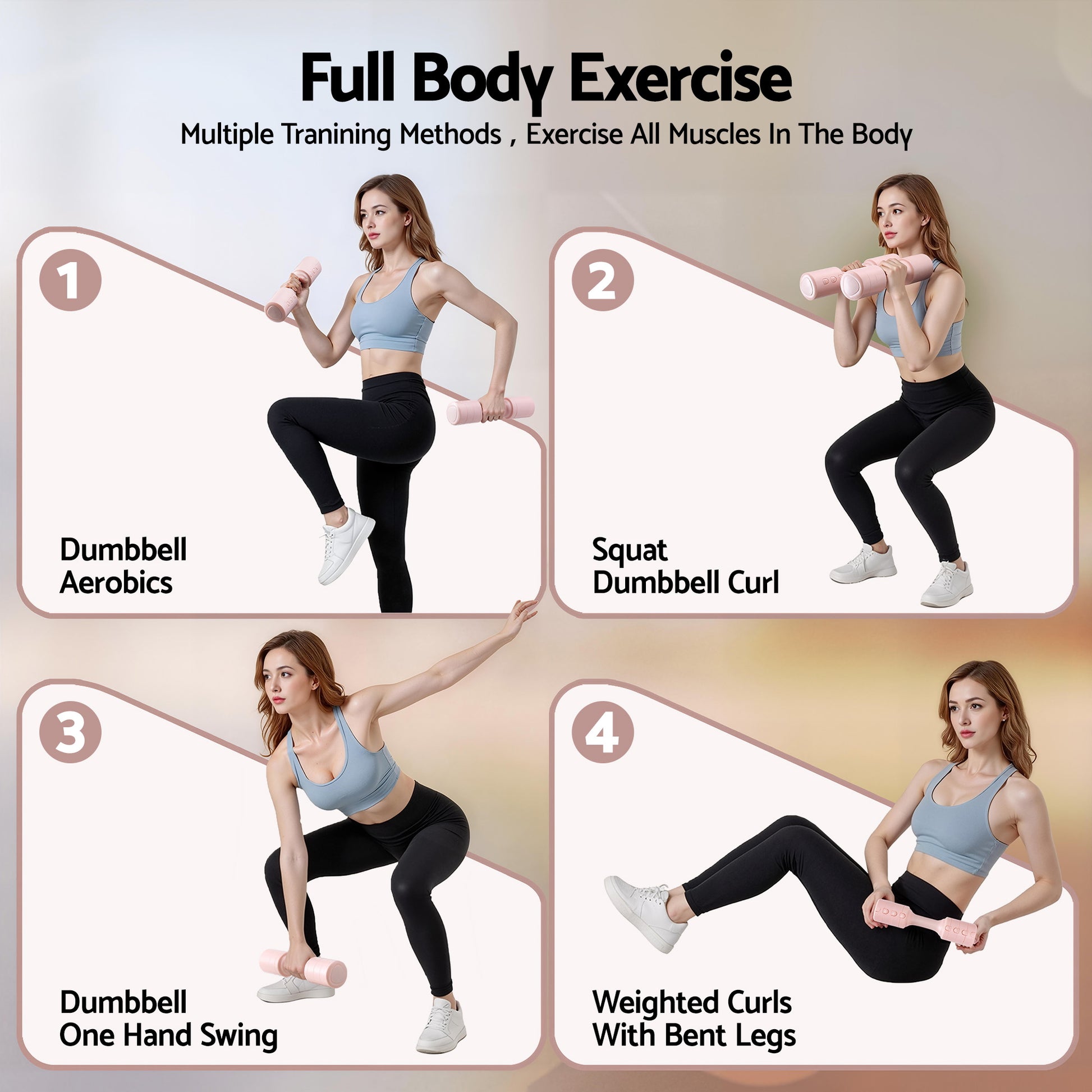 Everfit 2x2.5kg Adjustable Dumbbell Set Weights Set 4-in-1 Home Gym Workout Strength Training-5