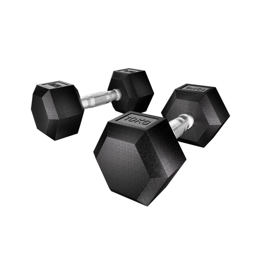 Everfit 20kg Hex Dumbbells Set Dumbbells Weights Lifting Bench Gym Workout 2x10kg-0