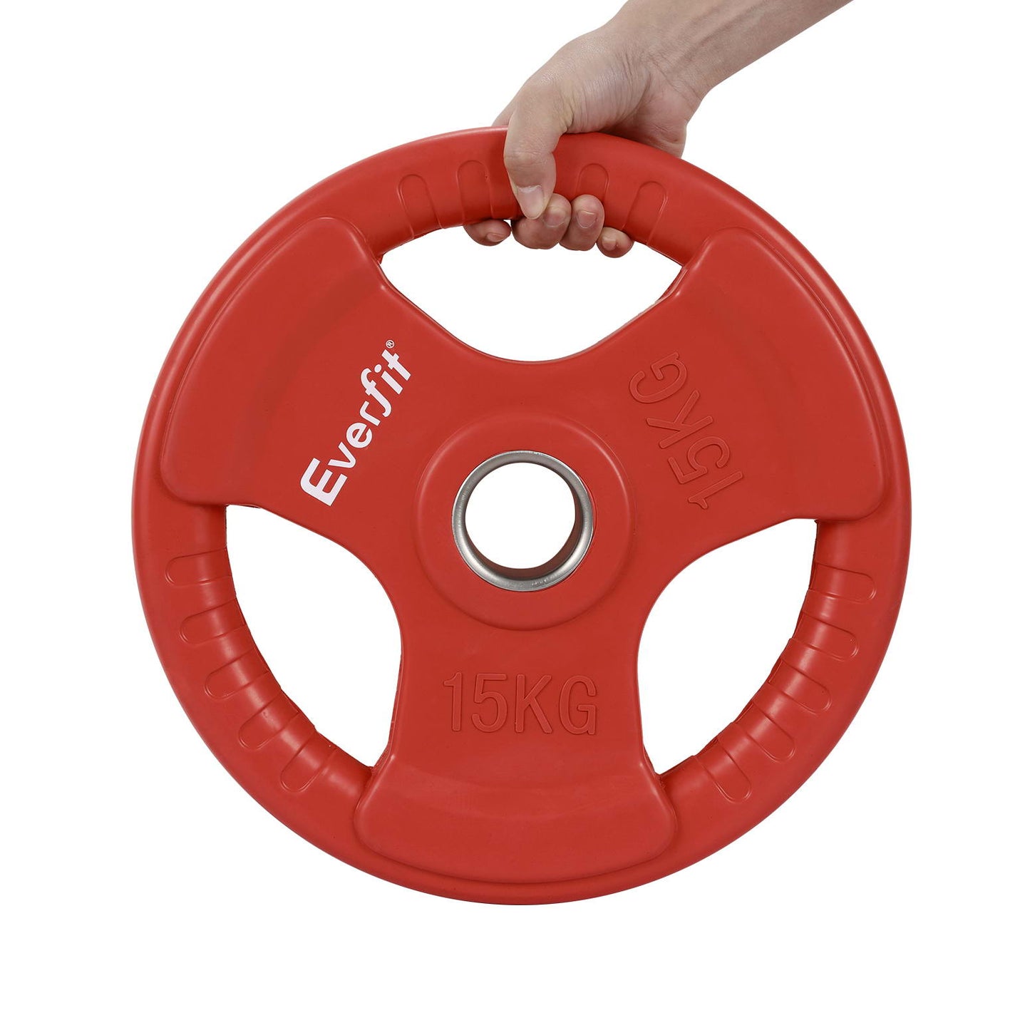 Everfit Weight Plates Standard 15kg Dumbbell Barbell Plate Weight Lifting Home Gym Red-2