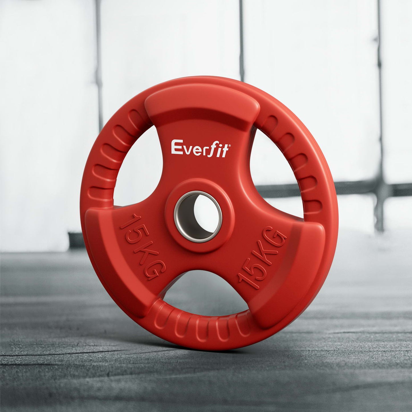 Everfit Weight Plates Standard 15kg Dumbbell Barbell Plate Weight Lifting Home Gym Red-6