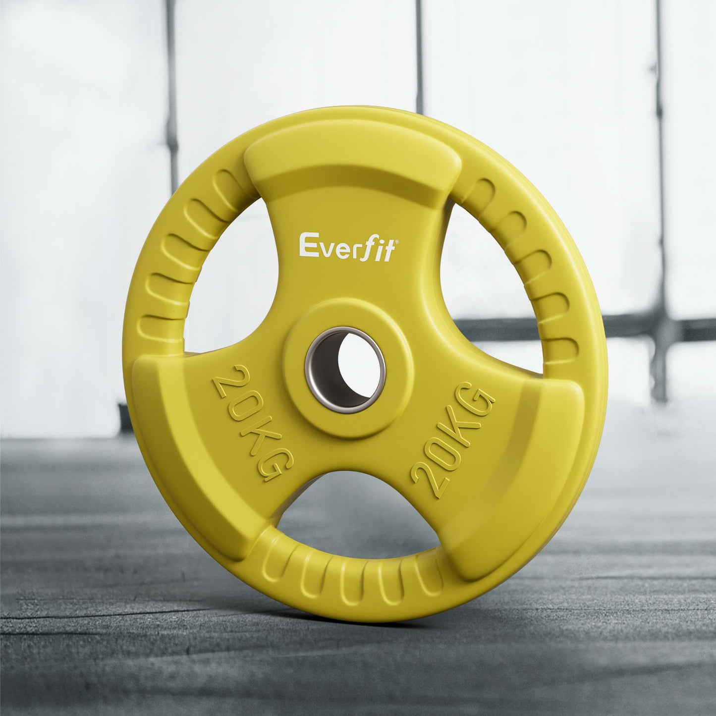 Everfit Weight Plates Standard 20kg Dumbbell Barbell Plate Weight Lifting Home Gym Yellow-6