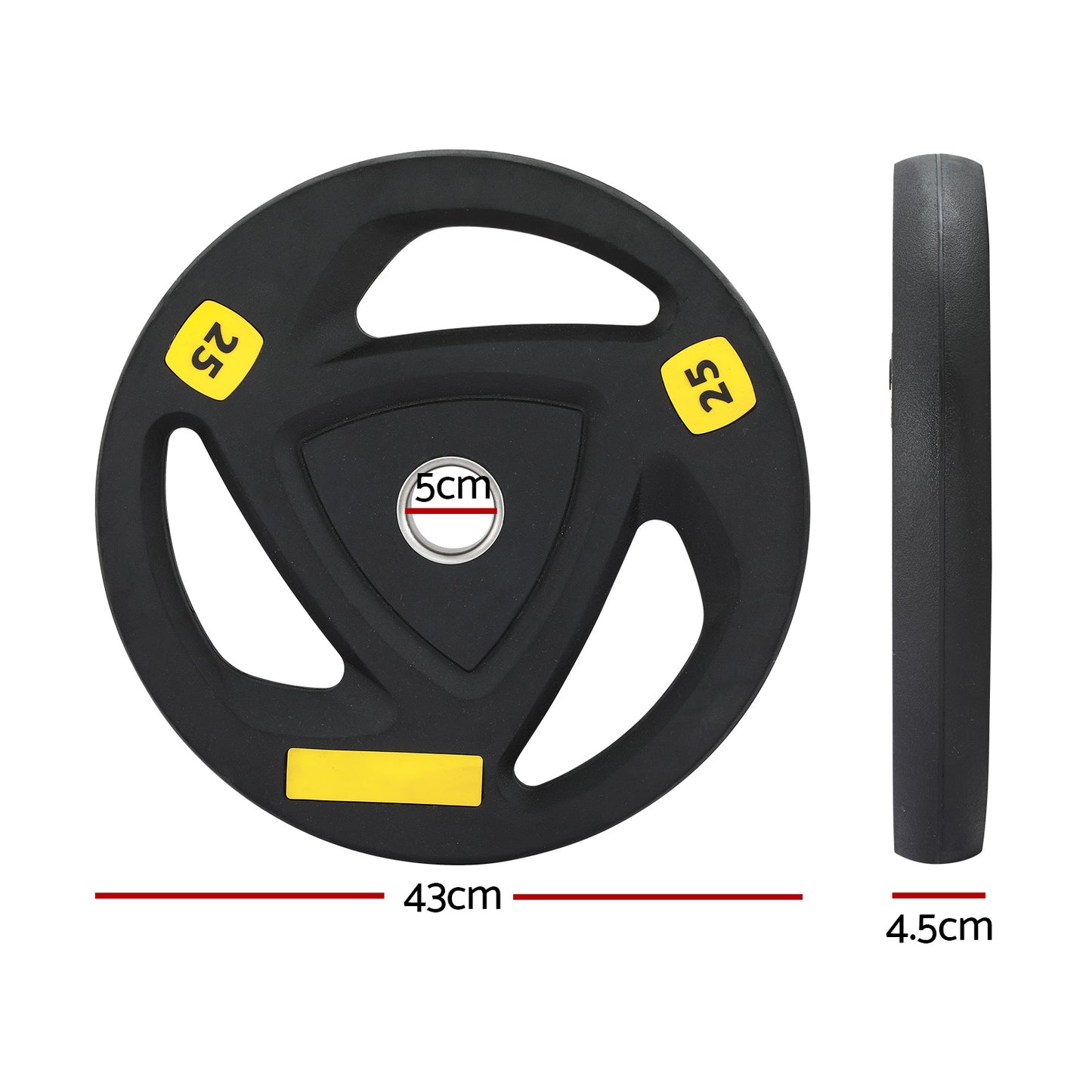 Everfit Weight Plates Standard 25kg Dumbbells Barbells Plate Weight Lifting Home Gym-1